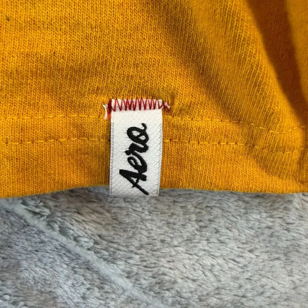 Aeropostale Polo Shirt Mens Small Yellow Stripe Trim Short Sleeve A87